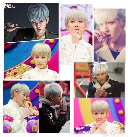 许晴一头白发与吴亦凡对比网友：颜值爆表（图）