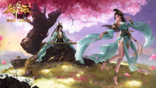 美女主播演绎新职业魔琴《御龙在天手游》传统古风魅力